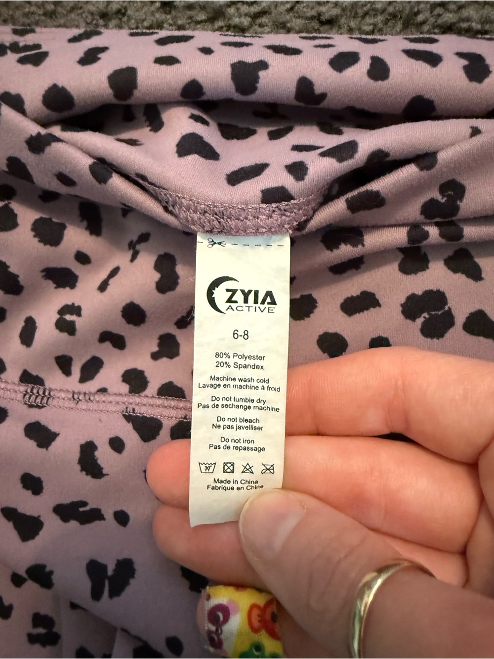 Zyia Women's Lilac Jaguar Fit n Free Hi-rise leggings size 6 / 8 - Picture 8 of 8